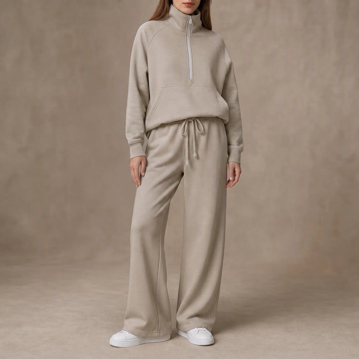 Ease & Elsewhere – Ribbed Oversized Top And Wide-Leg Pants Set