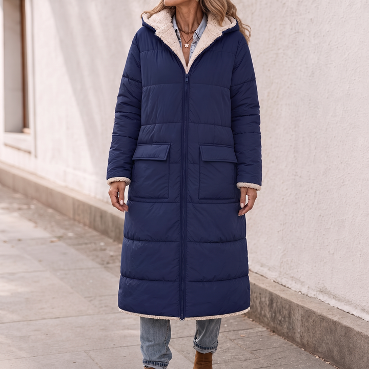 Veluna – Reversible Quilted Sherpa Winter Coat