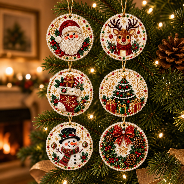 Glowbee – Diamond Painting Christmas Ornament Kit (6pcs)