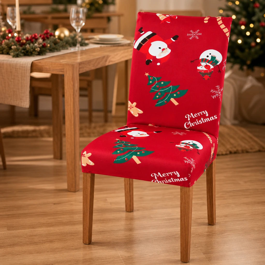 HollyHug – Christmas Stretch Dining Chair Covers (4 Pack)
