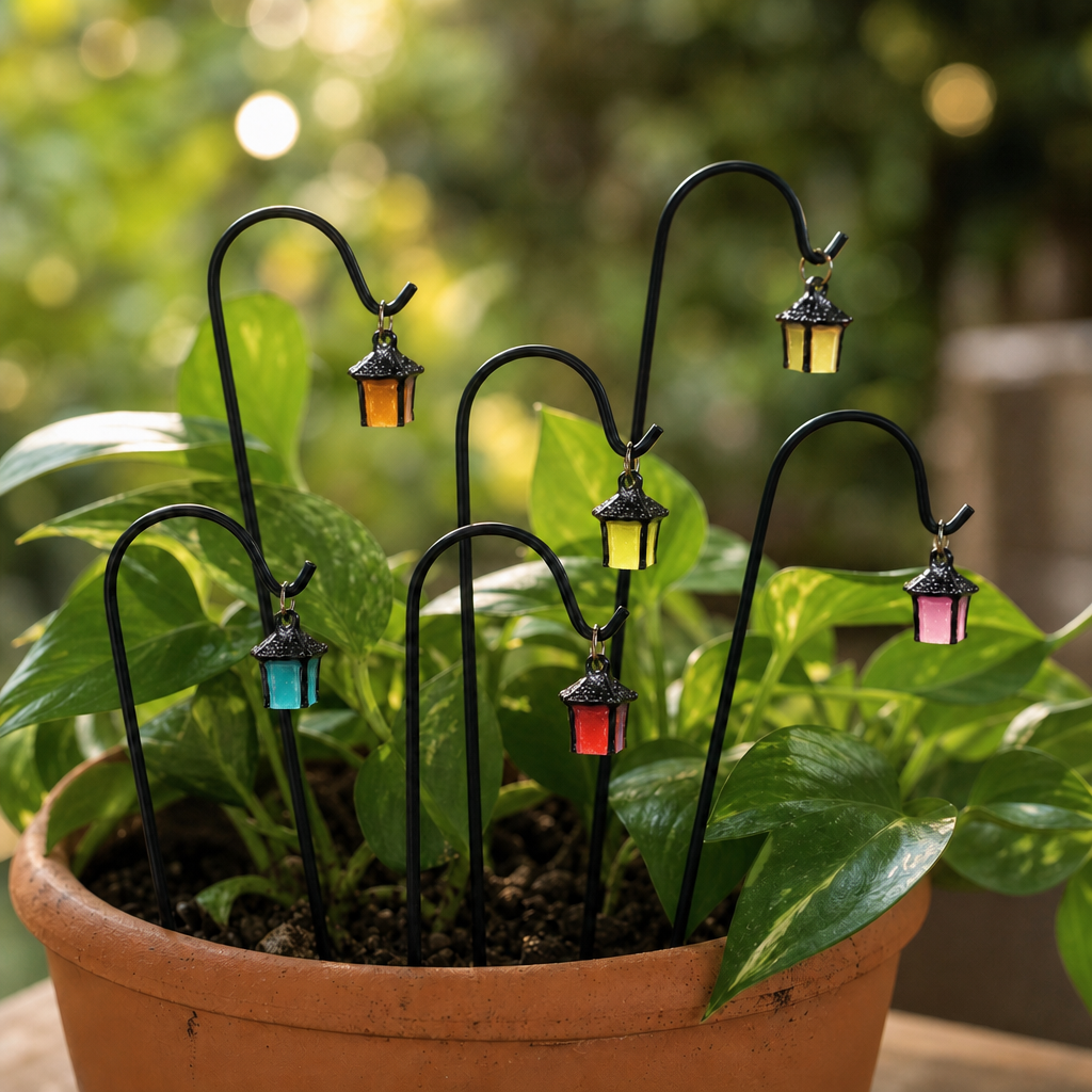 Duskwick – Glow-In-The-Dark Retro Lantern Plant Stake (7 Pcs)