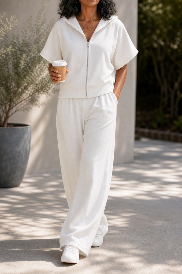 Weekendly – Wide-Leg Hoodie And Pants Lounge Set