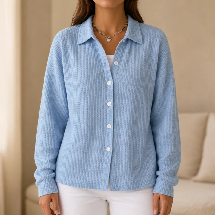 Waffle & Co. – Textured Waffle-Knit Button-Front Shirt Jacket