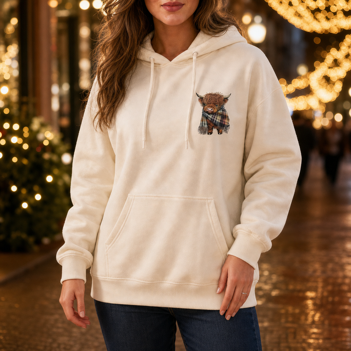 Highlander Fleece – Fleece-Lined Highland Cow Print Hoodie