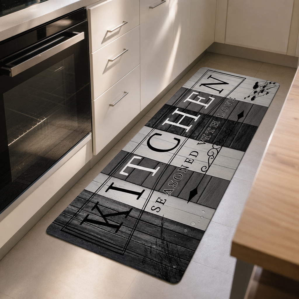GripLuxe – Long Machine-Washable Kitchen Mat