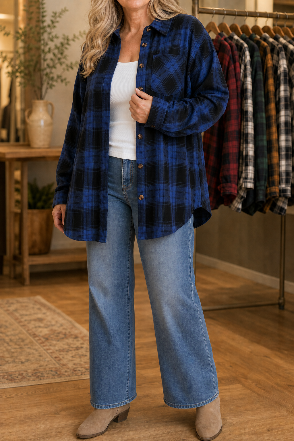 Overshirt & Co – Oversized Buffalo Plaid Flannel Shacket