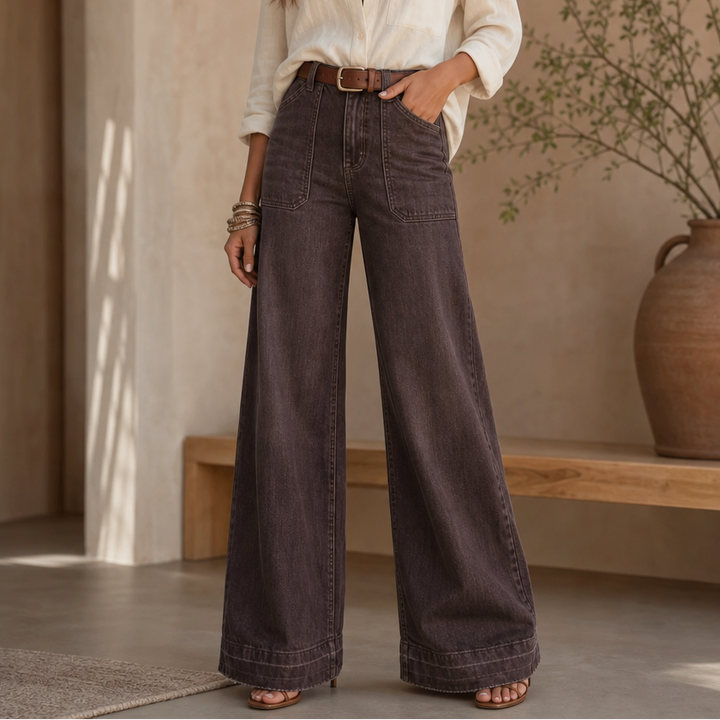 Wearbella – High Waisted Wide Leg Stretch Denim