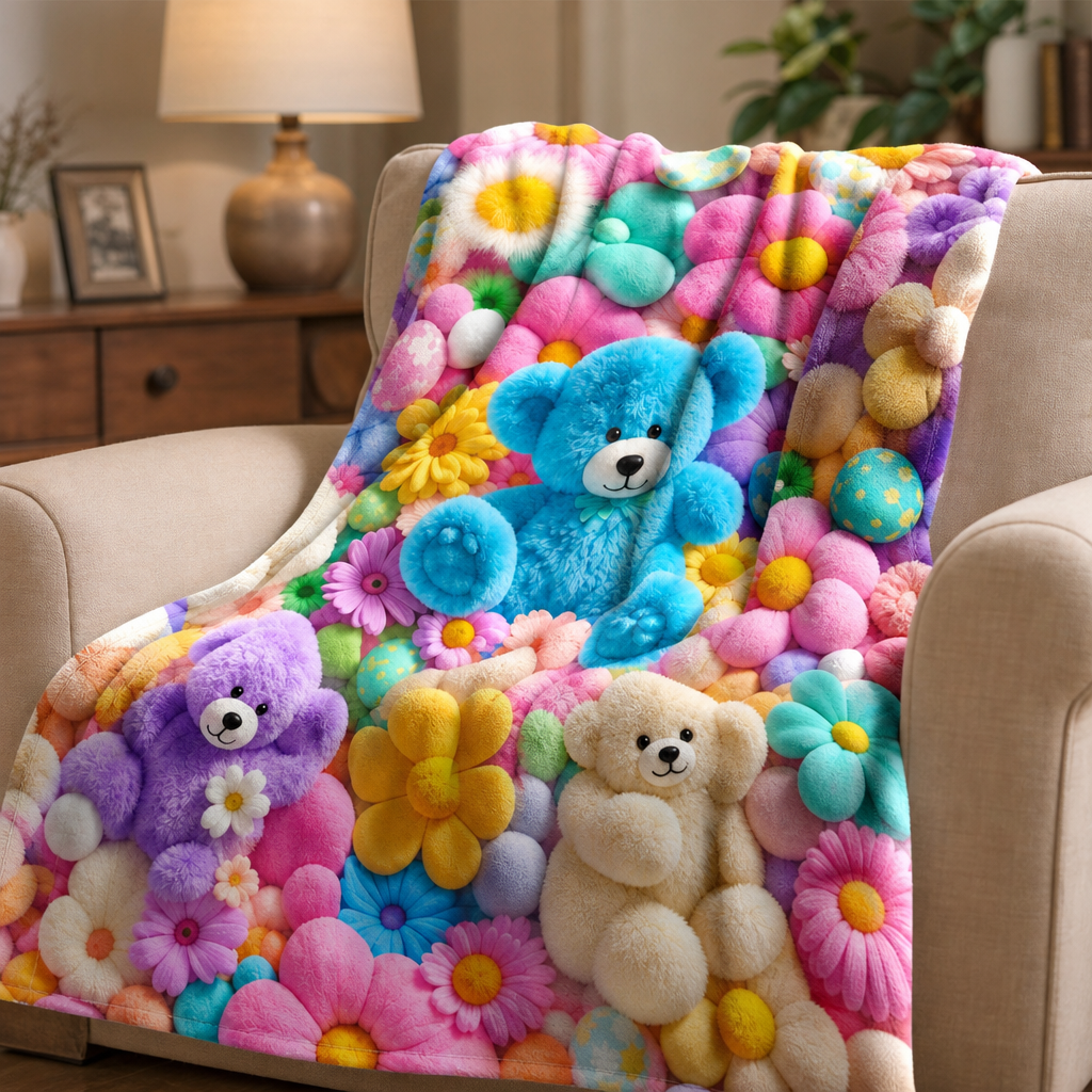 Petalsoft – Raised 3D-Look Floral Plush Throw Blanket