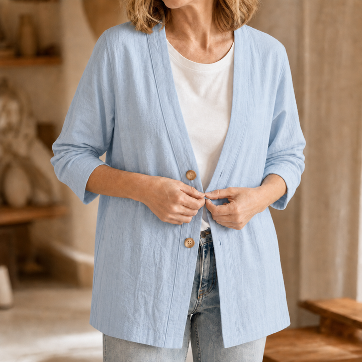 Drapelle – Breathable Knit V-Neck Cardigan