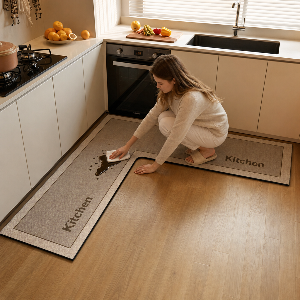Drymatt – L-Shaped Diatomite Quick-Dry Kitchen Mat