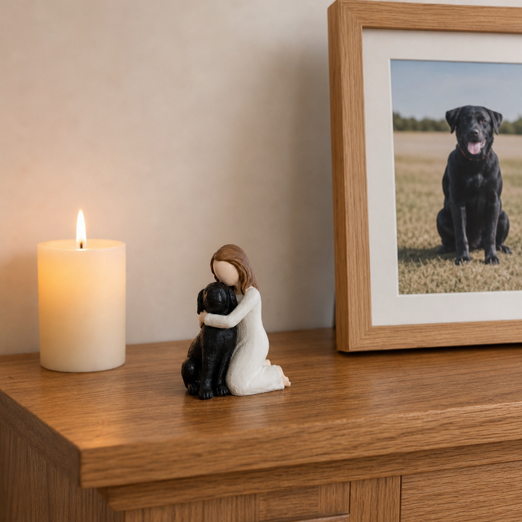 Everpaw – Girl And Dog Resin Memorial Figurine
