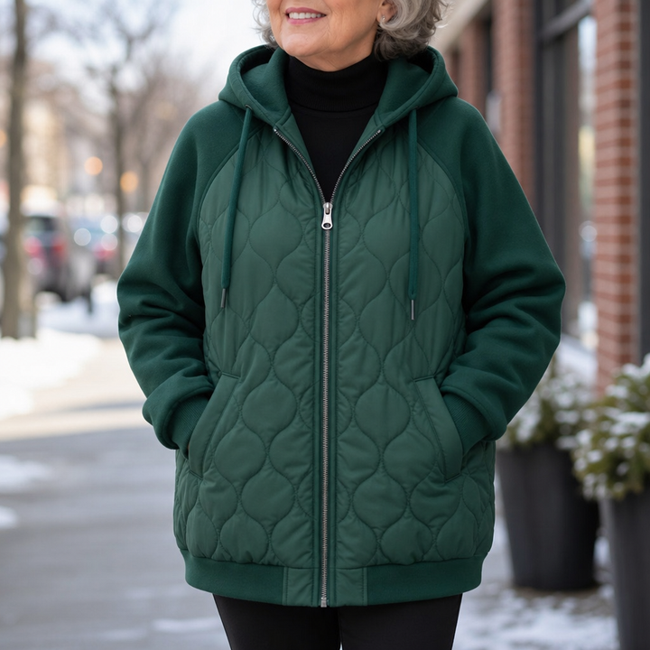Wearbella – Spliced Quilted Hooded Puffer Jacket