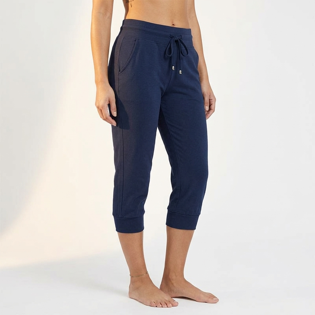 Lunara™ – Soft Cotton Drawstring Capri Joggers