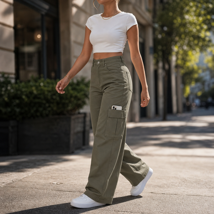 Wearbella – High Waist Wide Leg Cargo Pants