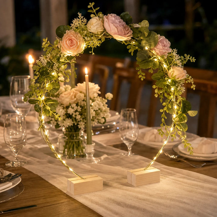 Florenza – Gold Iron Hoop Floral Centerpiece Stand