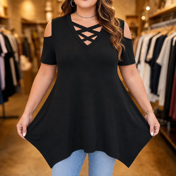 Sharkbite – Cold-Shoulder Criss-Cross Swing Tunic