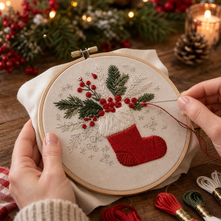 Hearthstitch – Christmas Stocking Embroidery Kit