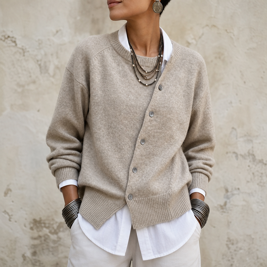 Velaire – Asymmetric Button Cardigan