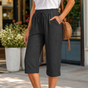 Brisella - Women's Breathable Cotton-Linen Capri Pants