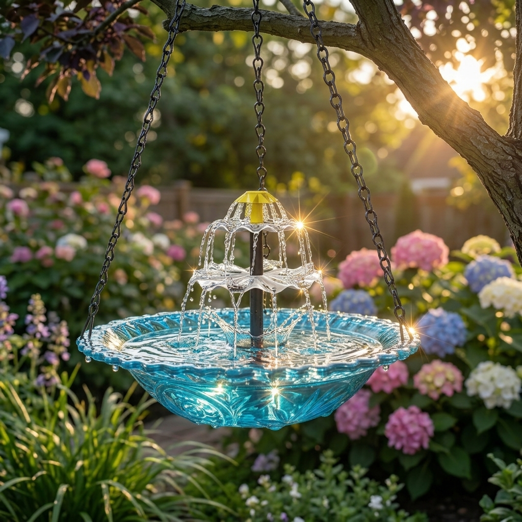 Solara - Solar Cascade Hanging Bird Fountain