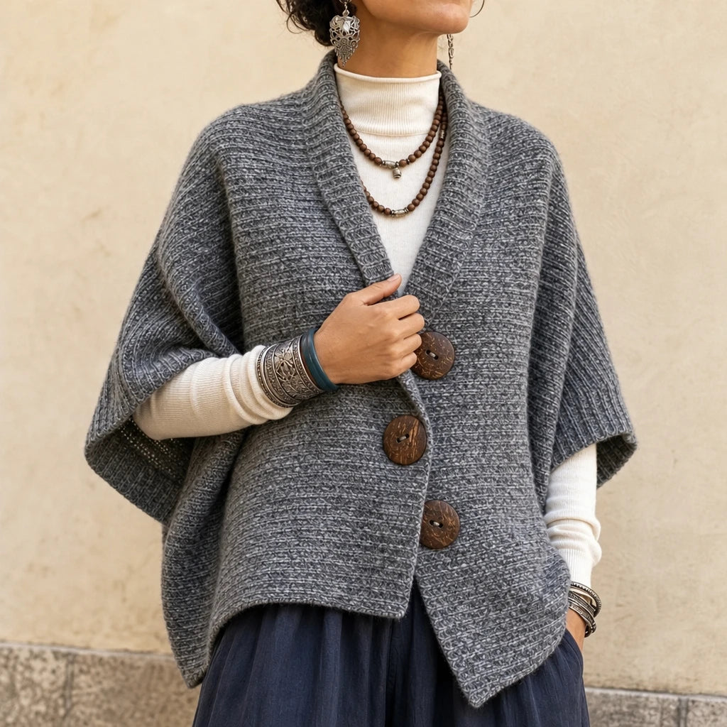 Moravelle – Oversized Button-Front Relaxed Knit Cardigan