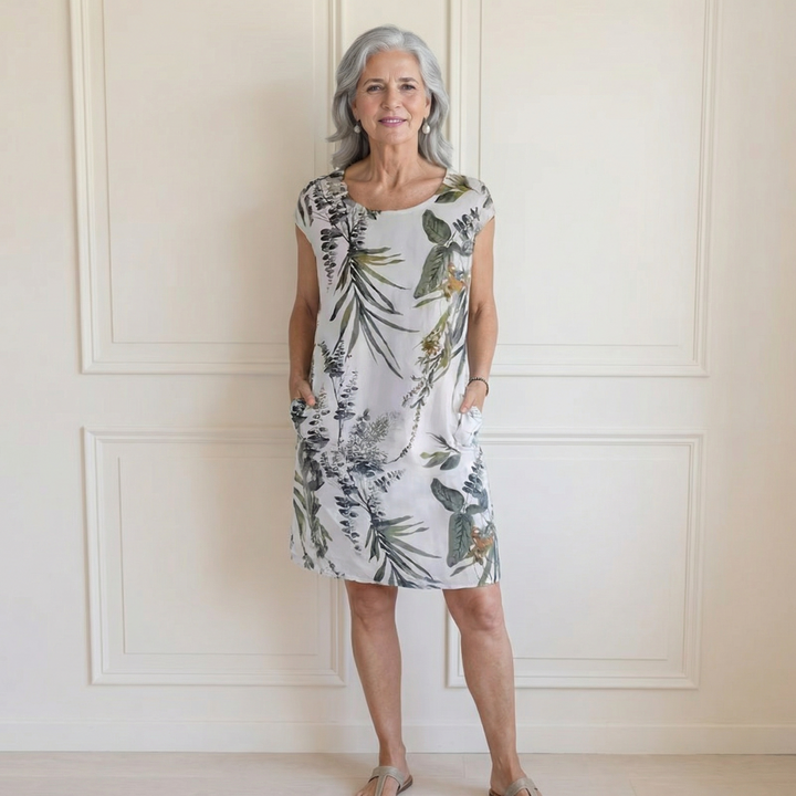 Floressa™ Botanical Print Cotton Pocket Dress