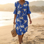 Solenya – Women's Embroidered Floral Midi Dress