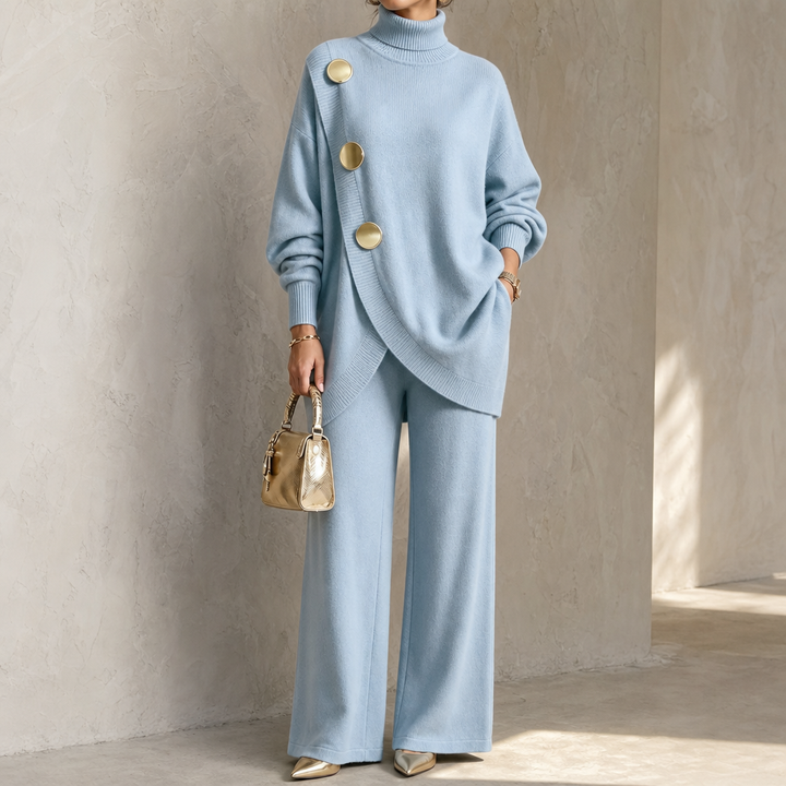 Elara Set – Turtleneck Sweater And Wide-Leg Pants Set