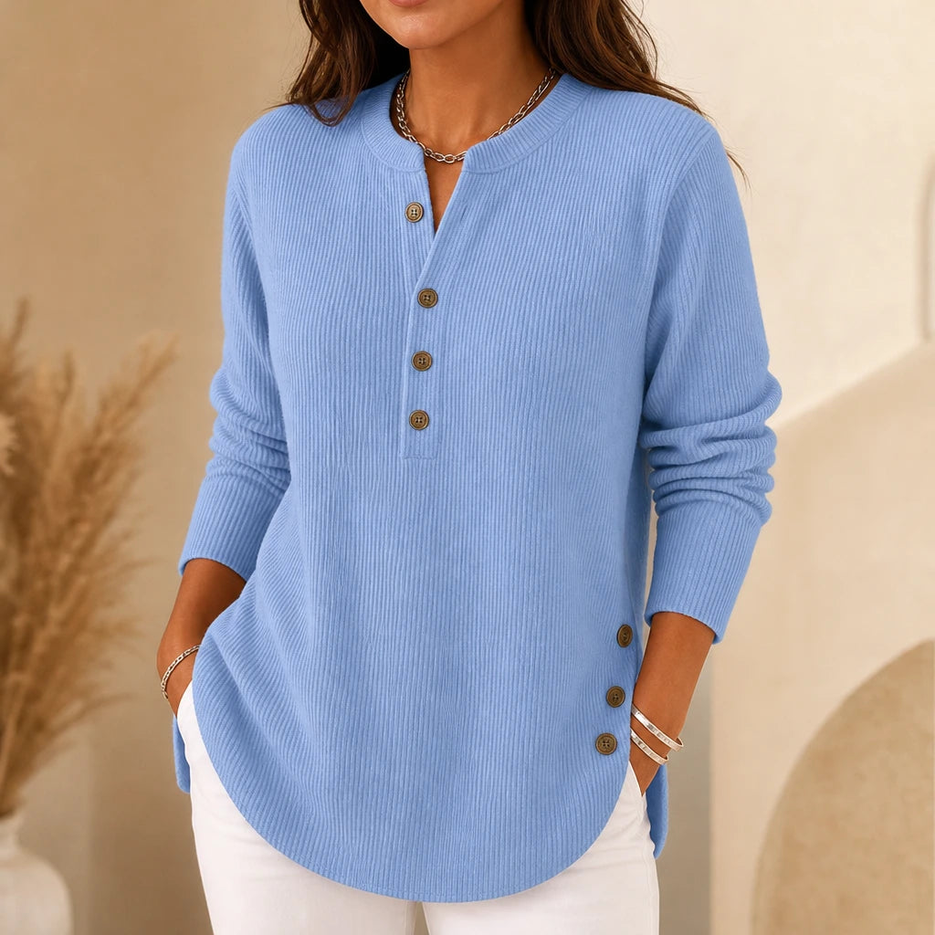 Lunelle – Loose-Knit Curved-Hem Tunic Sweater