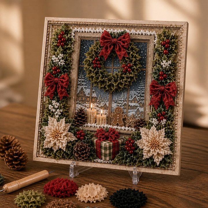 Foldery – Pre-Punched 3D Christmas Fabric Art Kit