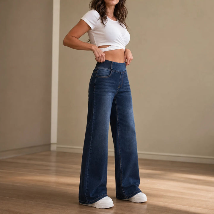 Widelia – Zip-Free Wide-Leg Stretch Jeans