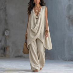 Marenza™ – Draped Linen Two-Piece Set
