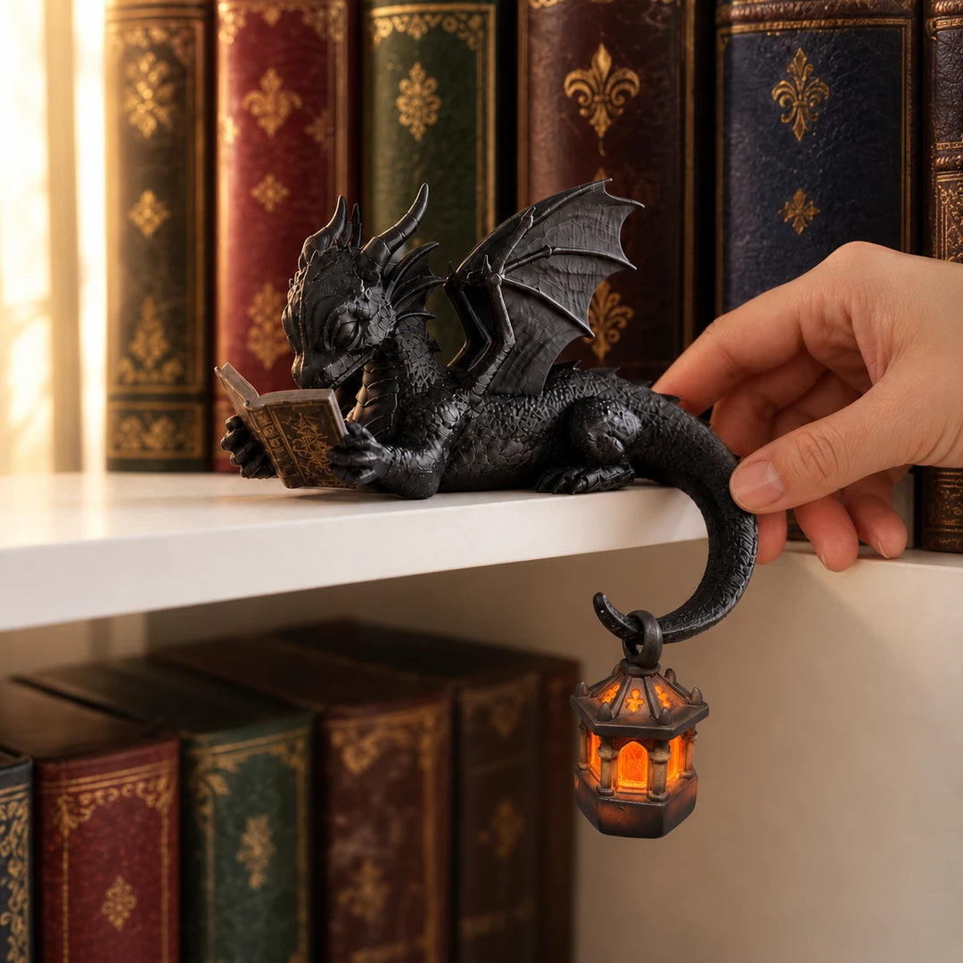 Storyglow – Reading Dragon Shelf Ornament With Hanging Lantern