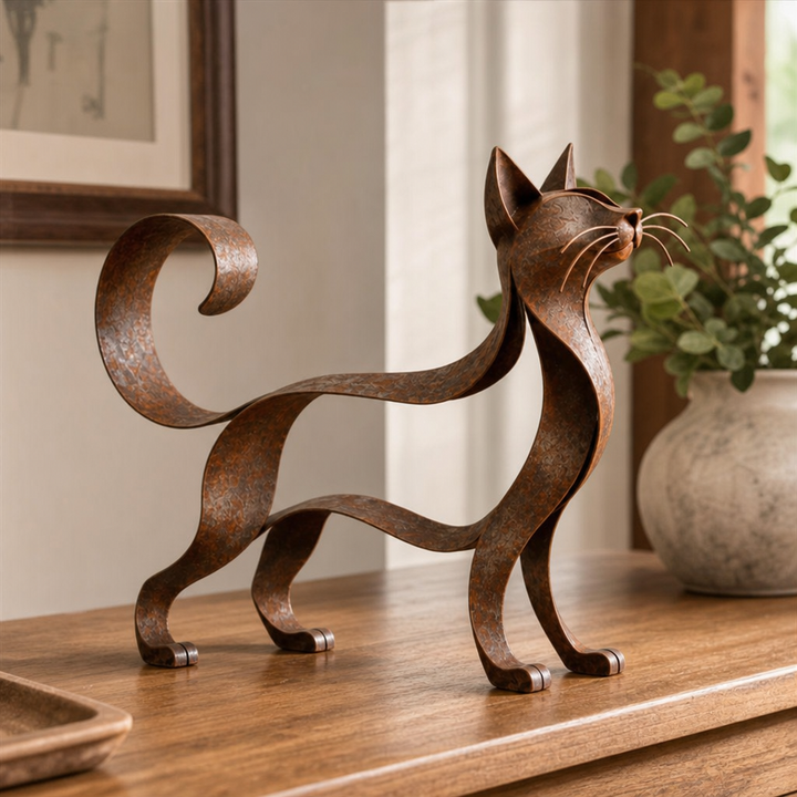 Maine & Muse – Metallic Maine Coon Cat Figurine