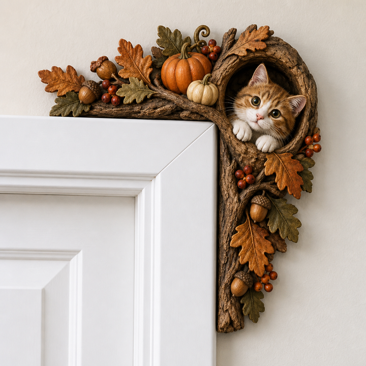 Hollowkin – Kitten In Tree Hollow Fall Door Topper