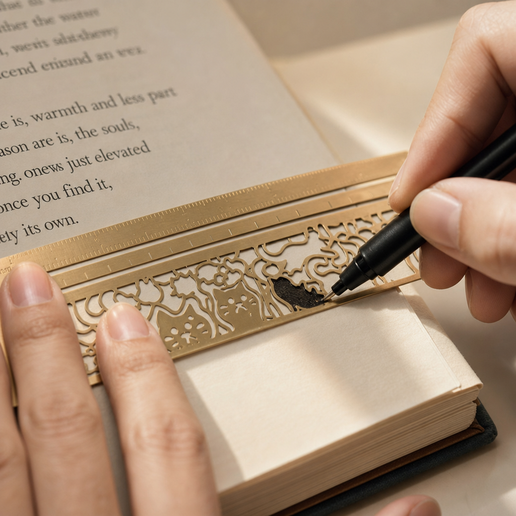 Markwell – Cat Stencil Ruler Bookmark
