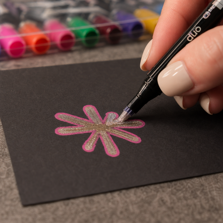 Twinora – Dual-Outline Metallic Ink Marker Set
