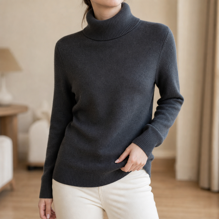 Veluna – Fleece-Lined Turtleneck Sweater