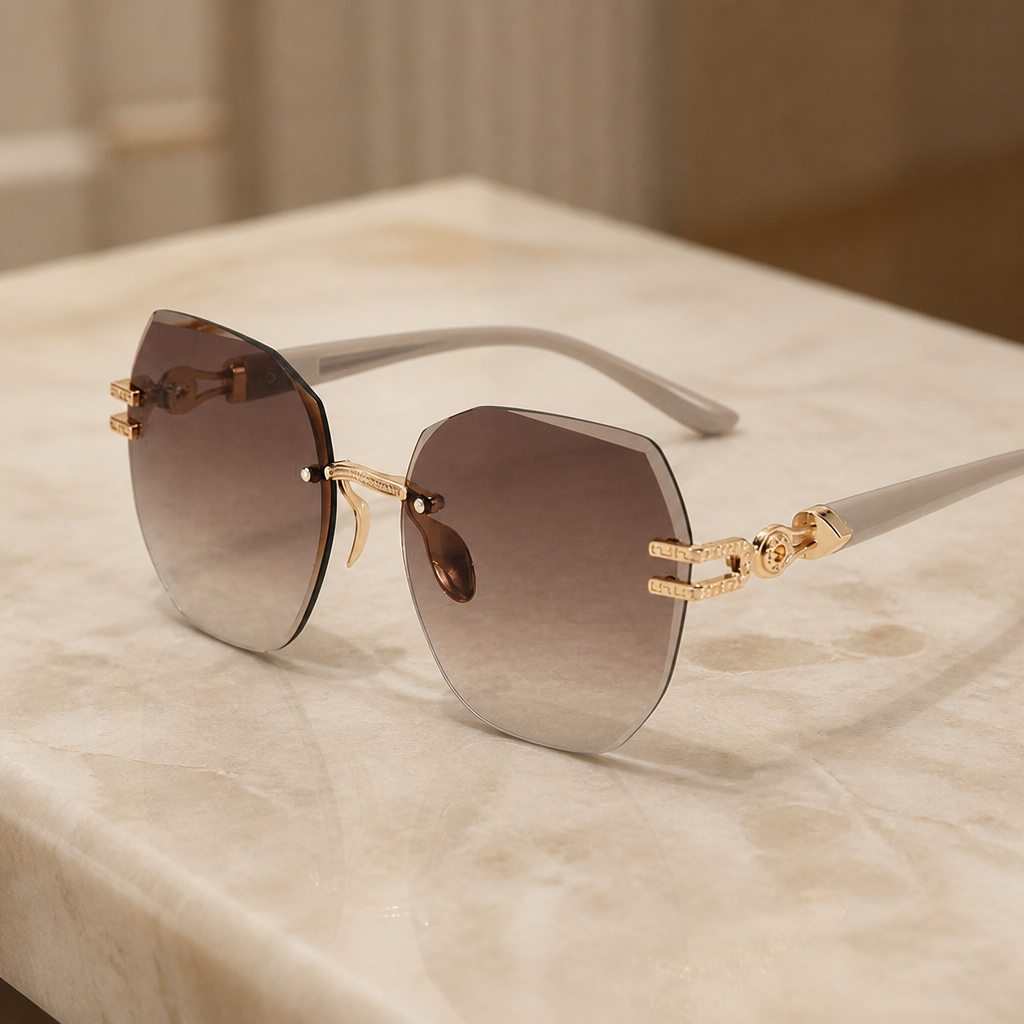 Rimlyn – Rimless Oversized Tinted Sunglasses