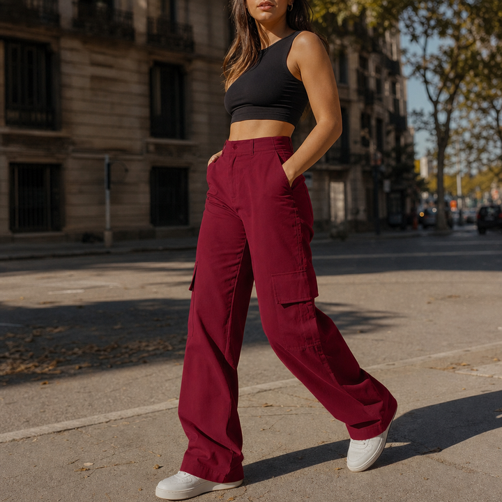 Silhoette – High-Waisted Straight-Leg Cargo Pants