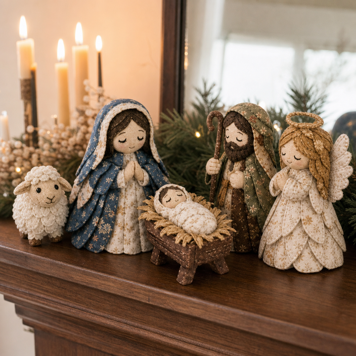 Heirloom & Hollow – Patchwork Fabric Nativity Sewing Kit