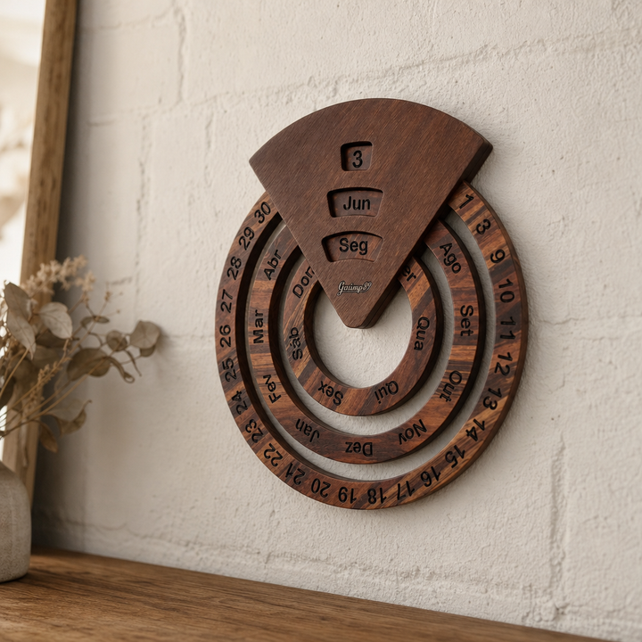 Everwood Calendar – Three-Ring Wooden Perpetual Calendar
