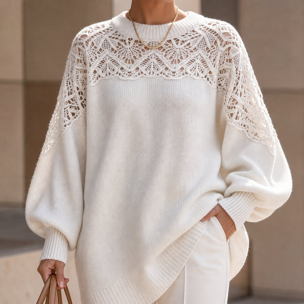 Lanternelle – Openwork Shoulder Oversized Sweater