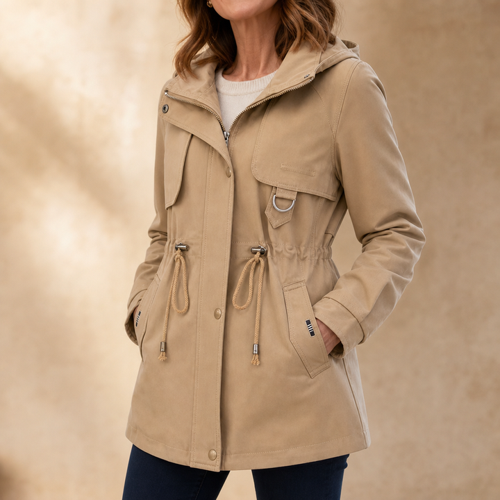 Midluna – Adjustable Waist Mid-Length Parka