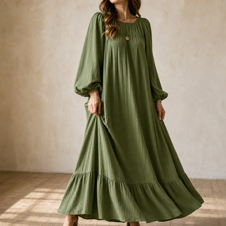 Wearbella – Oversized Bishop Sleeve Boho Maxi Dress