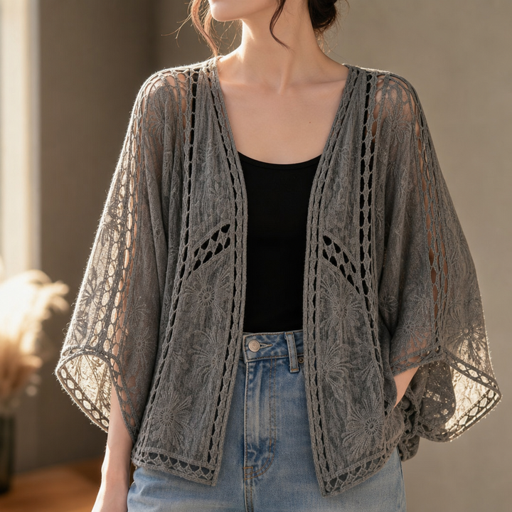 Lunaveil – Openwork Lace Oversized Cardigan