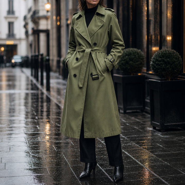 Mayfield – Double-Breasted Long Trench Coat