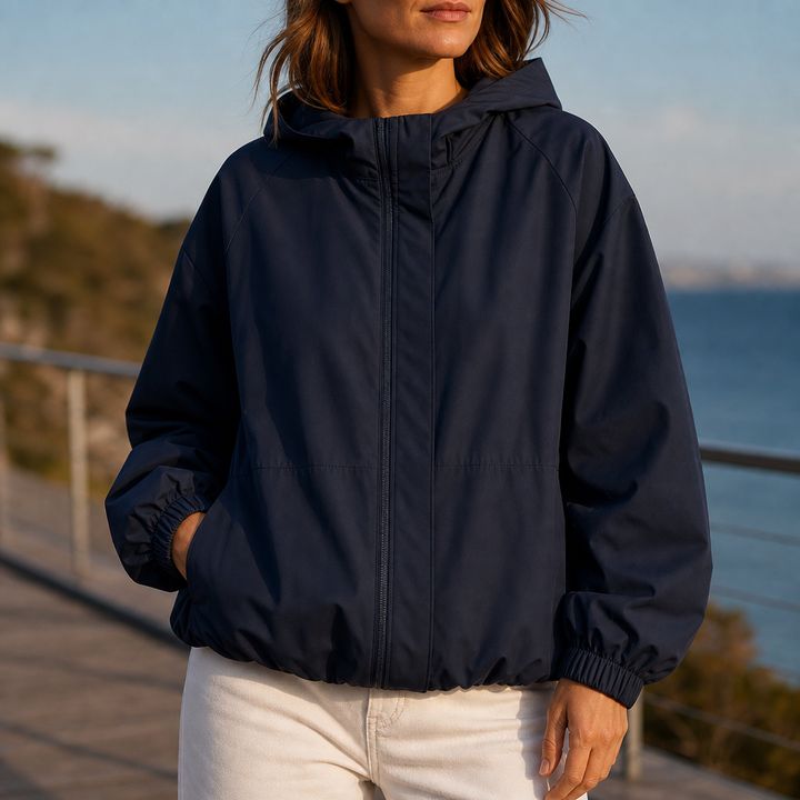 Veluna – Sculpted Balloon-Hem Lightweight Windbreaker