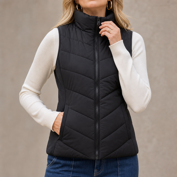 Layerly – Stand Collar Quilted Puffer Vest