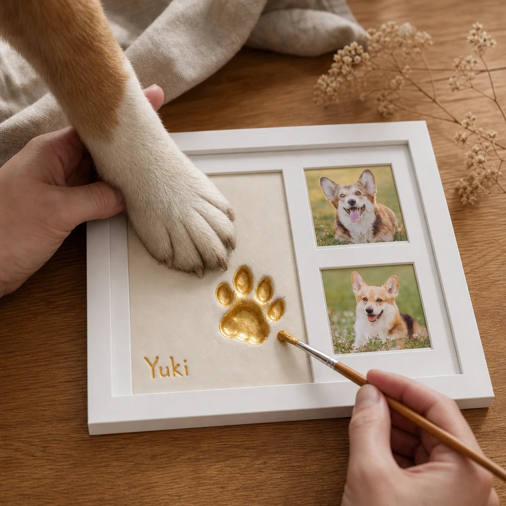 Pawprint Keepsake – Three-Window Paw Print Frame